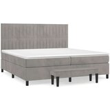  Box spring postelja z vzmetnico svetlo siva 200x200 cm žamet, (20999215) | Shoptok.si