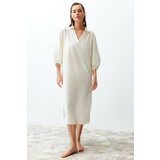 Trendyol Ecru Wide Fit Midi Woven Balloon Sleeve 100% Cotton Beach Dress Cijene