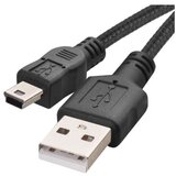 Kabel USB-A / mini USB-B, 2.0, polnjenje, podatki, 2 m, črna | Shoptok.si