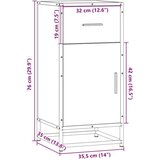  Komoda boja hrasta sonome 35 5x35x76 cm konstruirano drvo metal | shoptok.hr