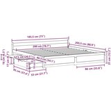 vidaXL Okvir kreveta bez madraca bijeli 180x200 cm od masivne borovine | shoptok.hr