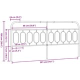 Metalno zamjensko uzglavlje crno 200 cm | shoptok.hr