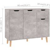 vidaXL Komoda betonsko siva 90x30x72 cm iverna plošča | Shoptok.si