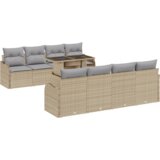  10-delni vrtni kavč z blazinami Bež poly rattan | Shoptok.si