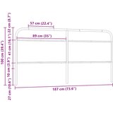 Zamjensko uzglavlje dimljena boja hrasta 180 cm čelik i konstruirano drvo | shoptok.hr