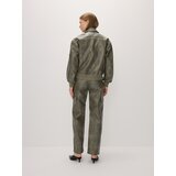 Reserved cargo hlače iz umetnega usnja - zelena | Shoptok.si