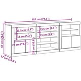  bife z LED lučmi Stari les 181,5x37x67 cm Obdelan les | Shoptok.si
