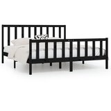  Okvir za krevet od masivnog drva crni 200 x 200 cm | shoptok.hr