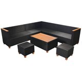  7-Dijelna vrtna garnitura od poliratana s jastucima crna | shoptok.hr