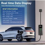 JUNSUN Type 2 polnilni kabel Schuko 3,5kW [1-fazni, 5m, 6-16A], EV polnilec z nadzorovanim digitalnim zaslonom za električne avtomobile, (21989619) | Shoptok.si