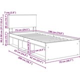  Okvir za krevet Crna 75 x 190 cm Konstruirano drvo | shoptok.hr