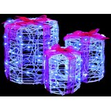 Dekoracija Poklon Kutije 3 pcs Plava 20 x 20 x 21 cm Akril | shoptok.hr