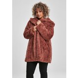 Urban Classics Women's Dark Plush Coat with Hood