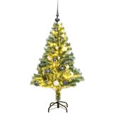 vidaXL Umetna novoletna jelka s 150 LED, bunkicami in snegom 150 cm | Shoptok.si