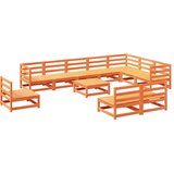  11-dijelni set vrtnih sofa voštano smeđi od masivne borovine | shoptok.hr