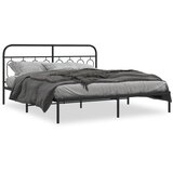  Metalni okvir za krevet s uzglavljem crni 183x213 cm | shoptok.hr