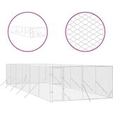 vidaXL Vanjski kavez za pse srebrni 4 x 12 x 2 m od pocinčanog čelika | shoptok.hr