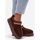 Boto Women's Low Snow Boots With Movable Strap And Embroidery On Platform Chocolate Lyrisse | shoptok.hr