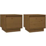 Furnova Nočna omarica 2 kosa medeno rjava 35x34x32 cm trdna borovina, (21927672) | Shoptok.si