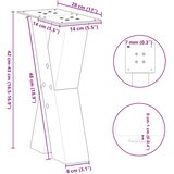  Noge za klub stolić X-oblik 2 kom Prirodni čelik 28 x (42-43) cm Čelik | shoptok.hr