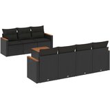 vidaXL 8-dijelni set vrtnih sofa od poliratana s jastucima crni | shoptok.hr