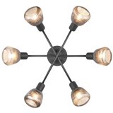  Črna stropna svetilka s steklenim senčilom Tarifa | Shoptok.si