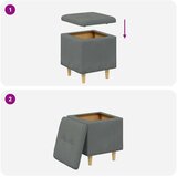  Otoman za pohranu s jastukom Tamno siva 40 x 40 x 45 cm tkanina - Tamno siva 40 cm tkanina | shoptok.hr