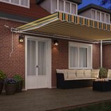  Skrovita tenda Zelena i žuta 500 × 300 cm Poliester i metal | shoptok.hr