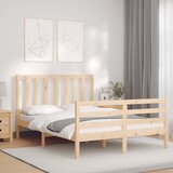 The Living Store Posteljni okvir z vzglavjem trden les - Posteljni Okvir, (21531301) | Shoptok.si