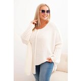 Kesi Włoski Women's Plus Size sweater with acrylic, loose fit and 3/4 sleeves ecru Cijene