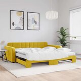 vidaXL Izvlečna dnevna postelja z vzmetnicami rumena 100x200 | Shoptok.si