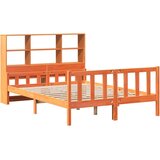vidaXL Knjižna postelja brez vzmetnice vošč. rjava 150x200cm trden les | Shoptok.si