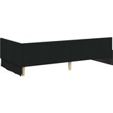 vidaXL Kotna postelja Črna 90 x 190 cm Tkanina in oblikovan les | Shoptok.si