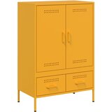Maison Chic Visoka omara - Komoda - Predalnik gorčično rumena 68x39x101,5 cm jeklo, (21719974) Cene
