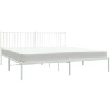 Metalni okvir za krevet s uzglavljem bijeli 200x200 cm | shoptok.hr