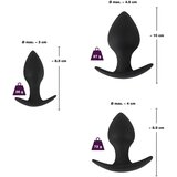 Black Velvets Black Velvet - silikonski analni dildo (3 deli) - črn | Shoptok.si
