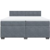  Krevet s oprugama i madracem tamnosivi 200x200 cm baršunasti | shoptok.hr