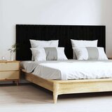 vidaXL Stensko posteljno vzglavje črno 166x3x60 cm trdna borovina | Shoptok.si