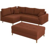 Ropez Opečnato oranžna sedežna garnitura iz rebrastega žameta 118 cm Ariella – | Shoptok.si