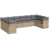  10-dijelni set vrtnih sofa s jastucima bež od poliratana 62 x 62 x 69 cm | Shoptok.si