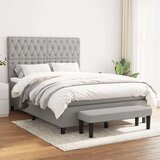  Box spring posteljni z vzmetnico svetlo siv 140x190 cm blago, (20736563) | Shoptok.si
