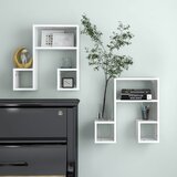 vidaXL Stenska polica 2 kosa visok sijaj bela 50x15x50 cm iverna pl., (20620897) Cene