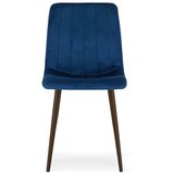 Lava stolica - tamnoplavi baršun / noge od oraha x 4 | shoptok.hr