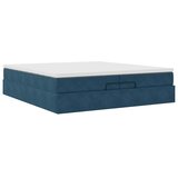  Ottoman krevet s madracem tamnoplavi 200x200 cm baršun | shoptok.hr