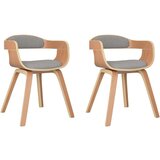 vidaXL Jedilni stol 2 kosa taupe ukrivljen les in blago | Shoptok.si