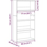 vidaXL Regal za knjige siva boja betona 80x30x152 cm konstruirano drvo | shoptok.hr