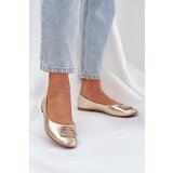 PS1 Ballet Flats On Flat Sole With Decoration Gold Ainoria Cene