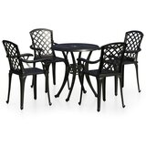 vidaXL Bistro garnitura 5-delna liti aluminij črna, (20597879) | Shoptok.si