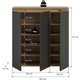 Livetastic Omara Za Čevlje Scarpa, Barva Hrasta, Antracit | Shoptok.si