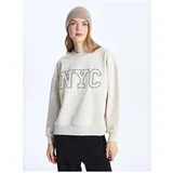 LC Waikiki Crew Neck Embroidered Long Sleeve Oversize Women's Sweatshirt
